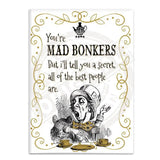 Alice in wonderland You're Mad Bonkers fridge magnet