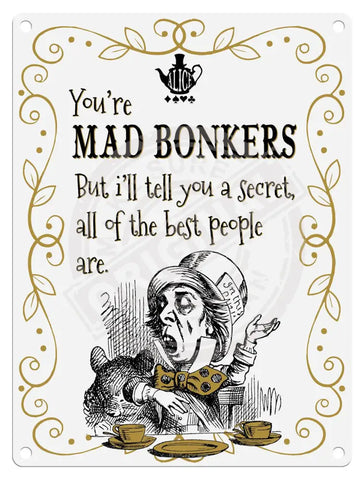 Alice in wonderland You're Mad Bonkers fridge magnet