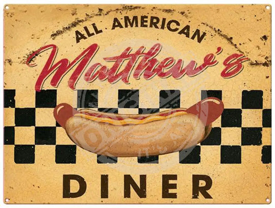 Personalised American DIner Metal Sign