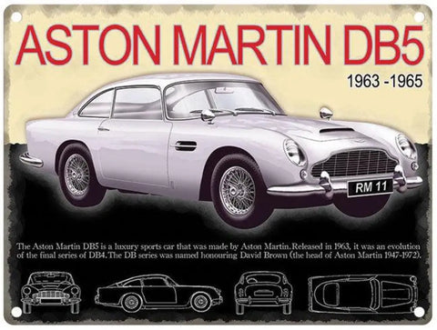 Aston Martin DB5 1963-5 metal sign