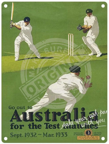 Australia cricket test match metal sign