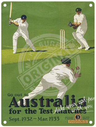 Australia cricket test match metal sign