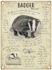 Badger metal sign