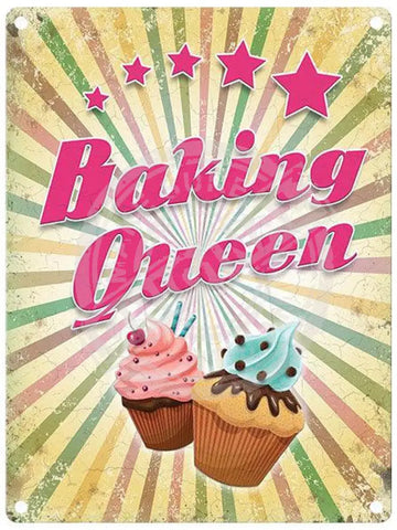 Baking Queen metal sign