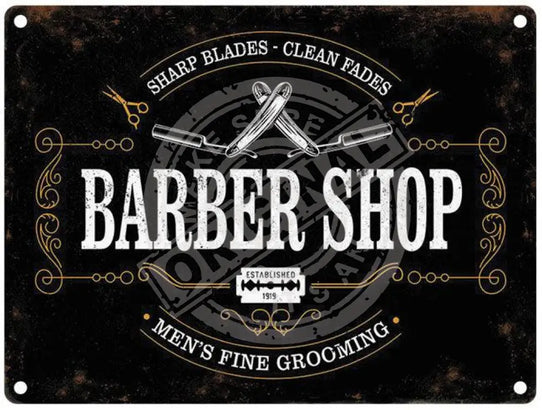 Barber shop mens fine grooming metal lsign