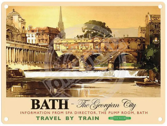 Bath the Georgian City Travel by train sign