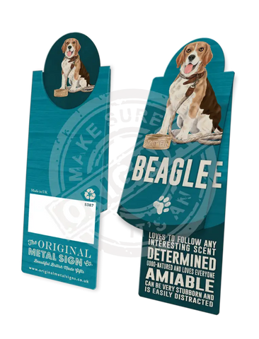 Beagle characteristics metal sign