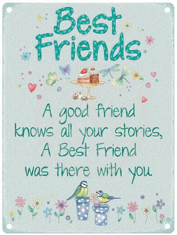 Best friends quote metal sign