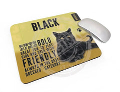 Black Cat characteristics mouse mat.