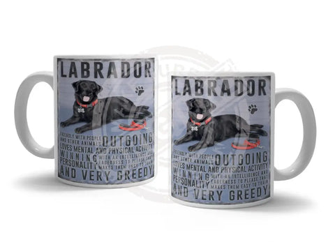 Black Labrador characteristics metal sign