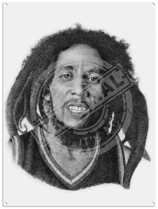 Bob Marley by Chris Burns. metal sign