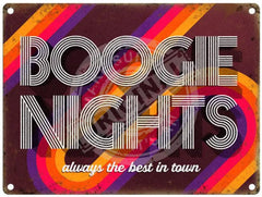 Boogie Nights Mini Metal Sign 15cm x 20cm Metal Signs