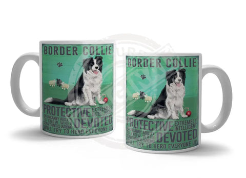 Border Collie characteristics metal sign