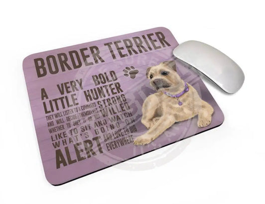 Border Terrier Dog characteristics mouse mat.