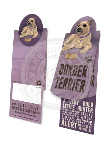 Border Terrier characteristics metal sign