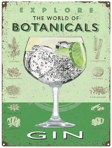 Botanicals Gin metal sign