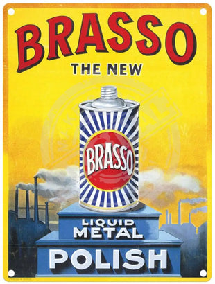 Brasso Liquid polish vintage metal sign