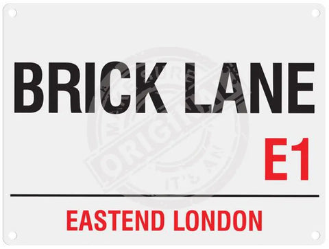 Brick Lane E1 London metal street sign