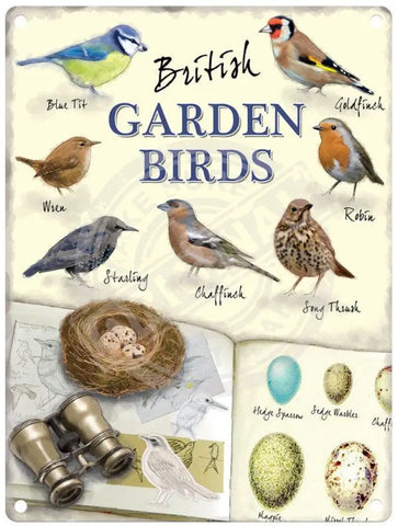 British Garden Birds metal sign