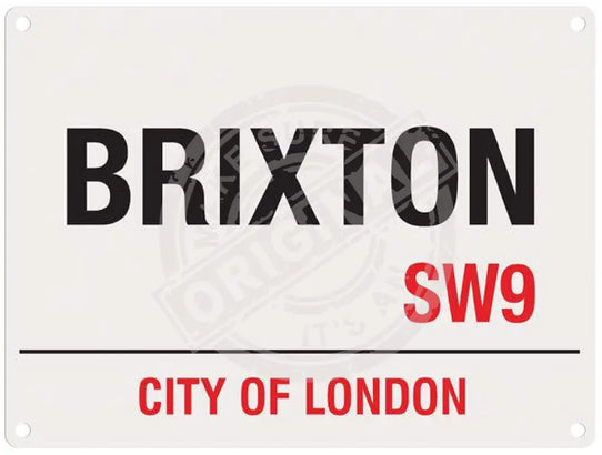 Brixton SW9 London metal street sign