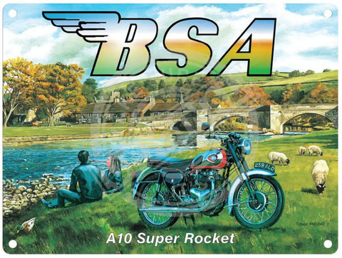 BSA A10 Super Rocket country scene by Trevor Mitchell