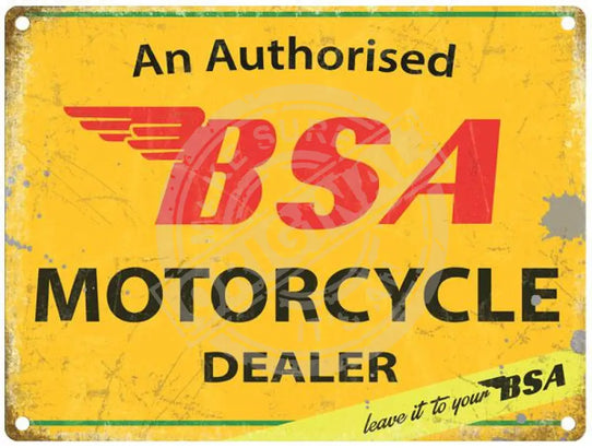 BSA Motorcycle Dealer metal sign