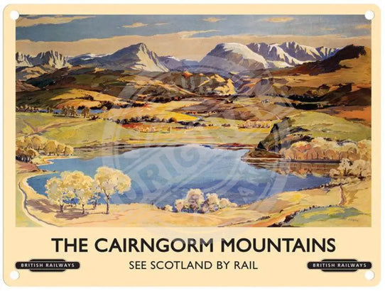 Cairngorm mountains british rail travel poster metal sign