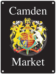 Camden Market coat of arms metal sign