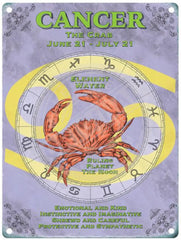 Cancer Zodiac metal sign
