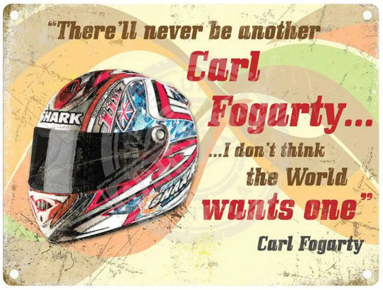 Carl Fogarty Helmet metal sign