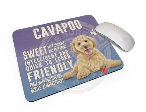 Cavapoo Dog characteristics mouse mat.