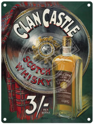 Clan Castle Scotch Whisky vintage metal sign