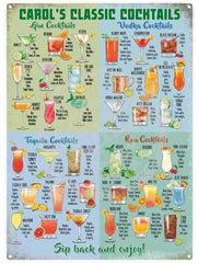 Personalised Classic Cocktails sign
