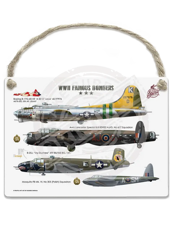 Classic Racing Spirit - Wwii Bombers Fridge Magnet Metal Signs