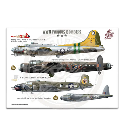 Classic Racing Spirit - Wwii Bombers Fridge Magnet Metal Signs