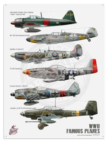 Classic Racing Spirit - Wwii Fighters 001 Metal Signs