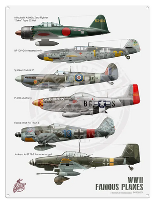 Classic Racing Spirit - Wwii Fighters 001 Metal Signs