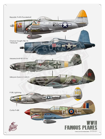 Classic Racing Spirit - Wwii Fighters 002 Fridge Magnet Metal Signs