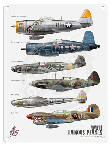 Classic Racing Spirit - Wwii Fighters 002 Fridge Magnet Metal Signs