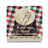 Clear Plate Melamine Coaster Metal Signs