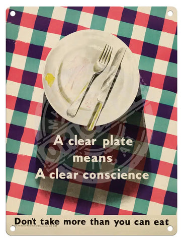 Clear Plate Metal Signs