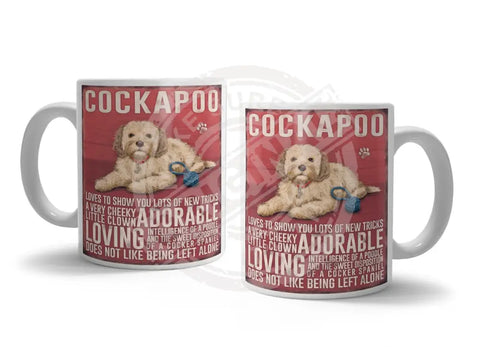 Cockapoo dog characteristics metal sign