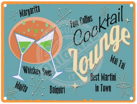 Cocktail Lounge retro metal sign