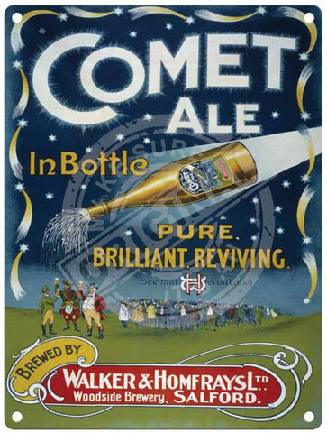 Walker Homfrays Comet Ale vintage metal sign