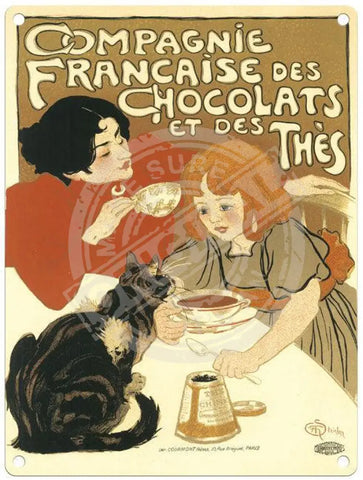 Vintage Francaise des chocolats metal sign