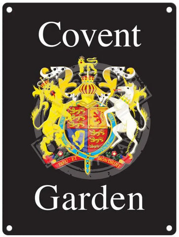 Covent Garden coat of arms metal street sign