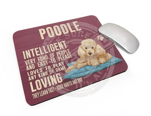 Cream Poodle Dog Mouse Mat