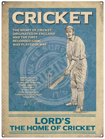 Cricket Metal Signs