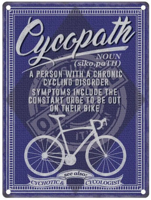 Cycopath metal sign