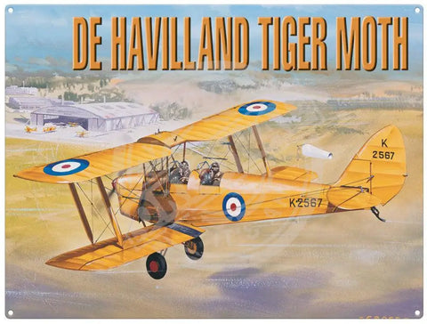 De Havilland Tiger Moth Metal Signs